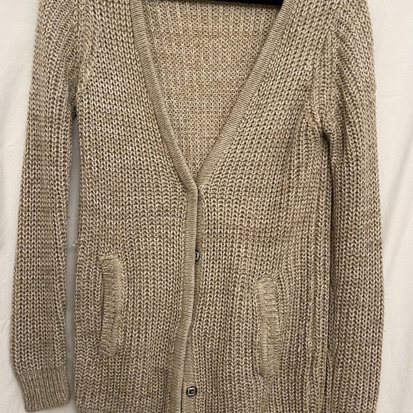 Urban outfitters sparkle and fade beige cardigan Size Small - Picture 3 of 5